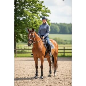 "Fager" Equestrian JACKIE 100% Cotton Turtleneck Logo Sweater SZ XS Preppy